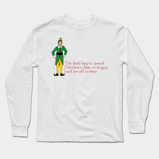 Elf - Christmas Cheer Long Sleeve T-Shirt by JennyGreneIllustration